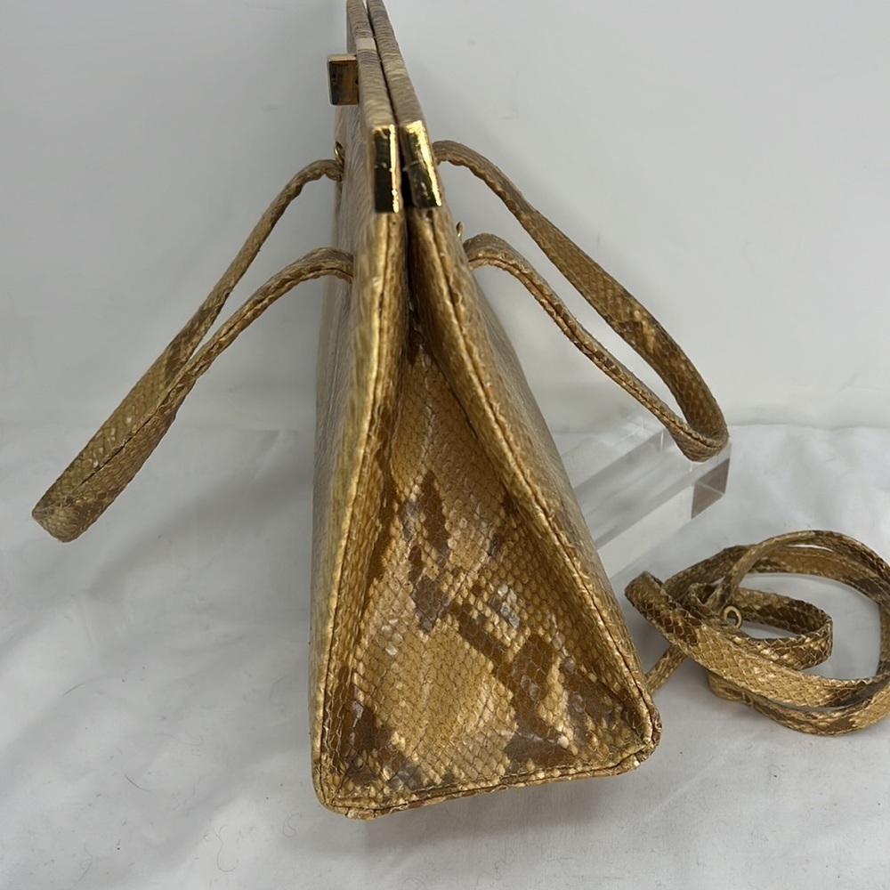 Susan Gail Structured Python Shoulder Hand Bag - Picture 5 of 10